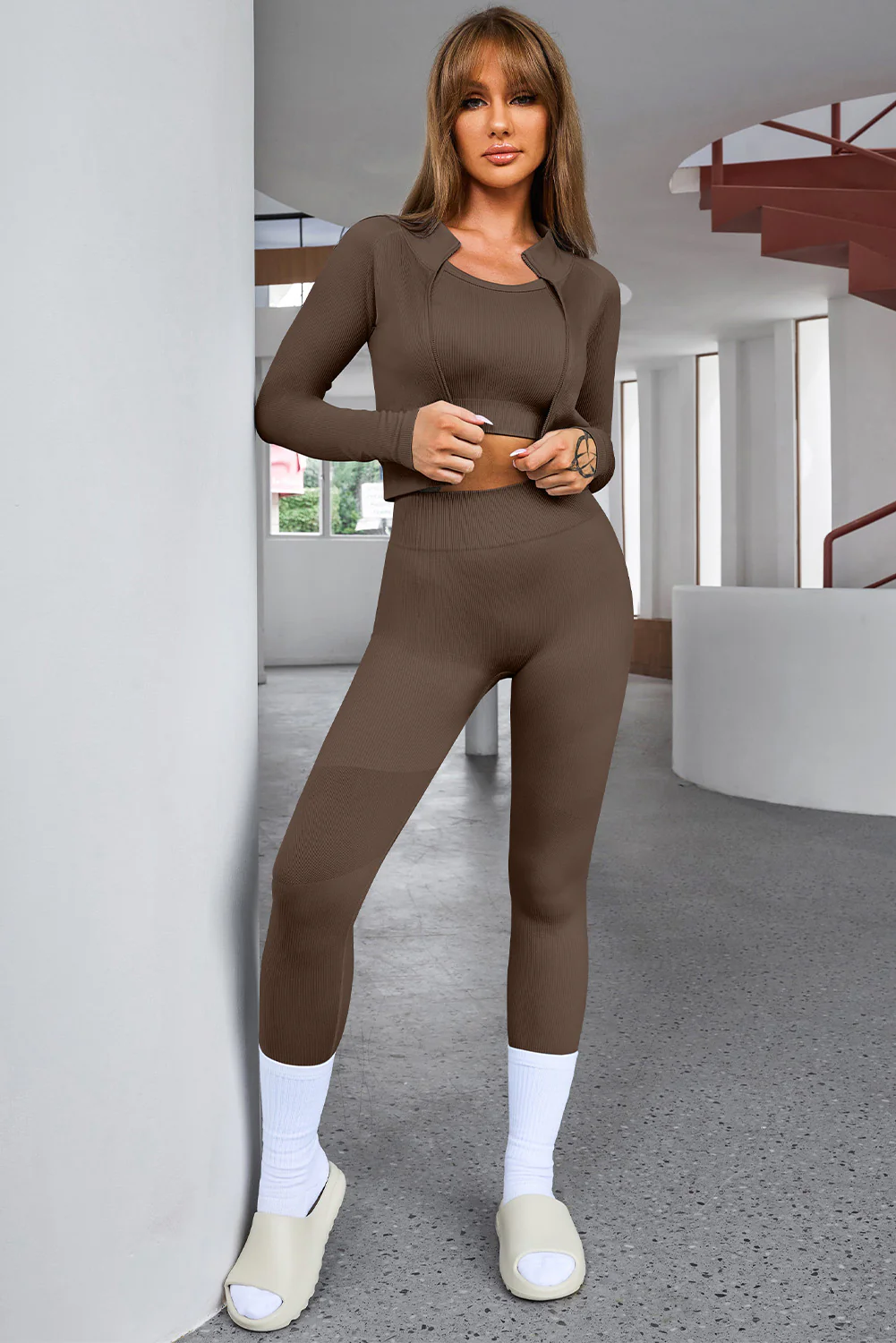 Tank Cropped Active Top and Pants Set - Image 16