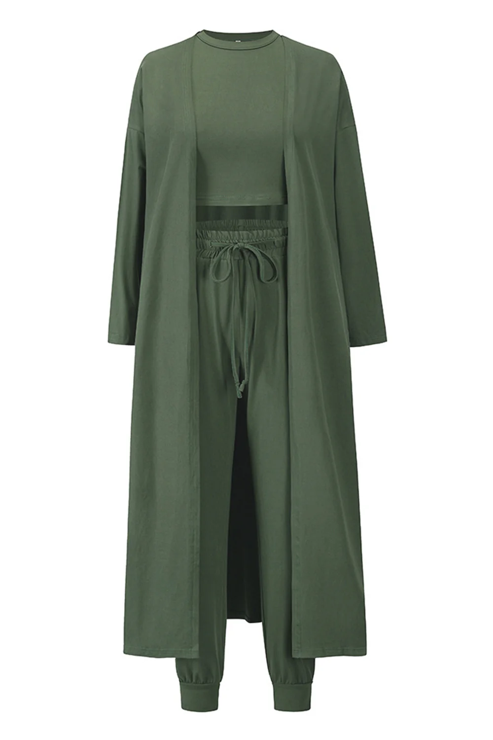 Tank, Pants, and Cardigan Set with Pockets - Image 8