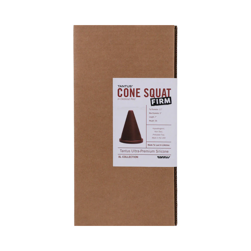 Tantus Cone Squat Firm Dildo Garnet (Box) - Image 2