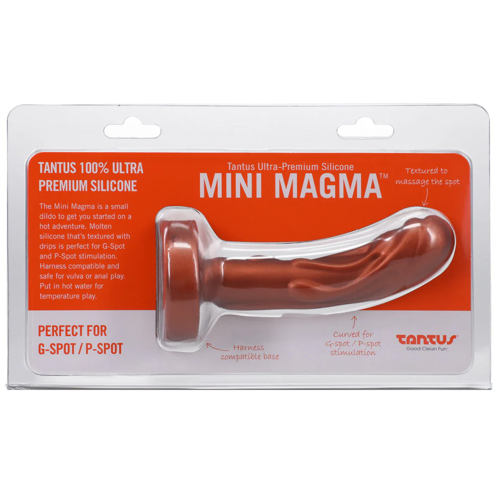 Tantus Mini Magma 5 in. Fantasy Dildo Firm Copper - Image 5