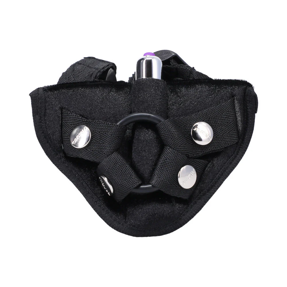 Tantus Velvet Vibrating Strap-On Harness Onyx - Image 2