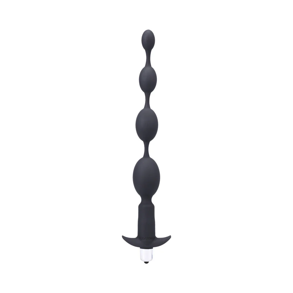 Tantus Vibrating Progressive Beads Vibrating Beaded Anal Plug Black - Image 2
