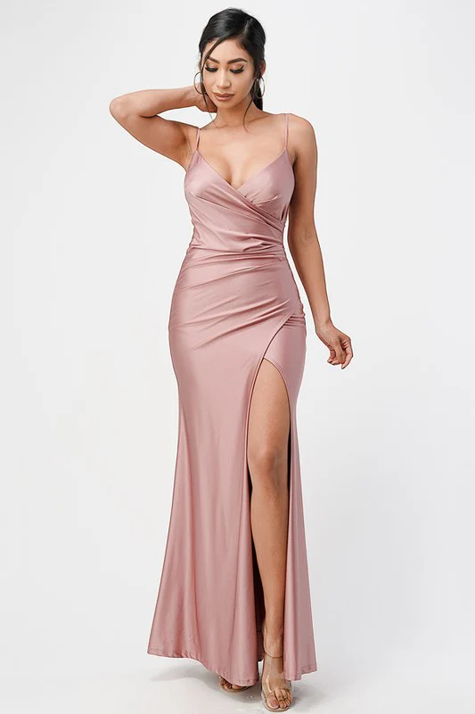 Tara side pleat overlap gown with side opening - Image 8
