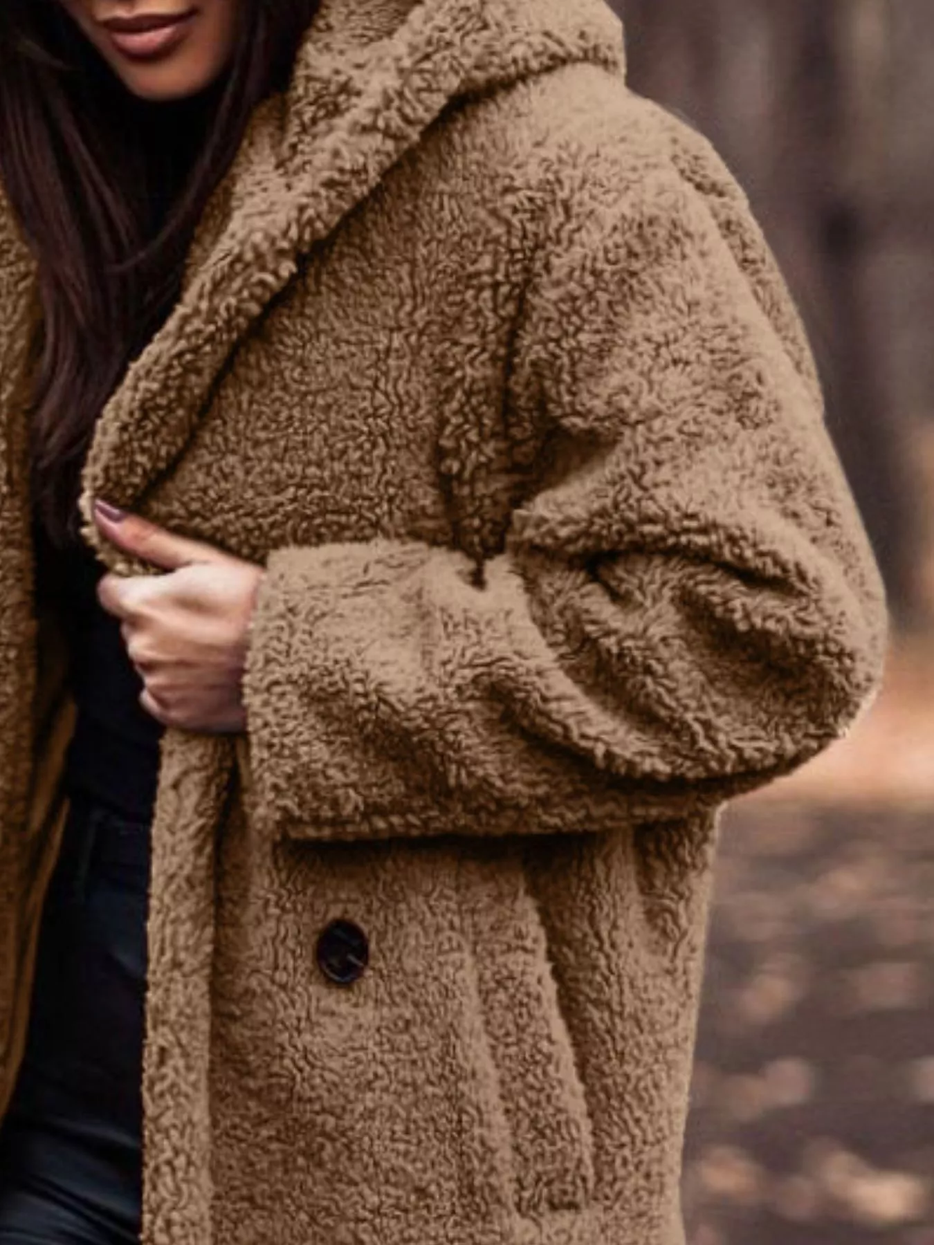 Teddy Bear Hooded Longline Outerwear - Image 11