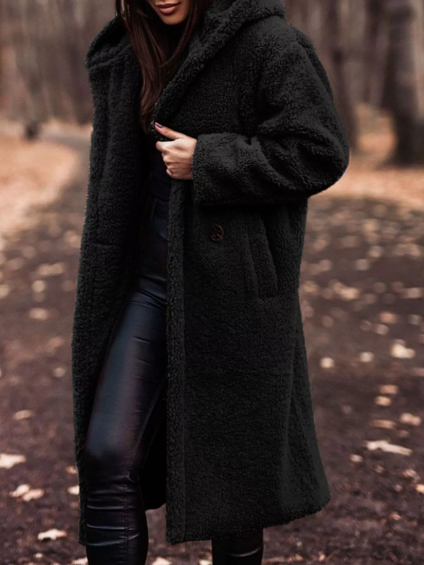 Teddy Bear Hooded Longline Outerwear - Image 22