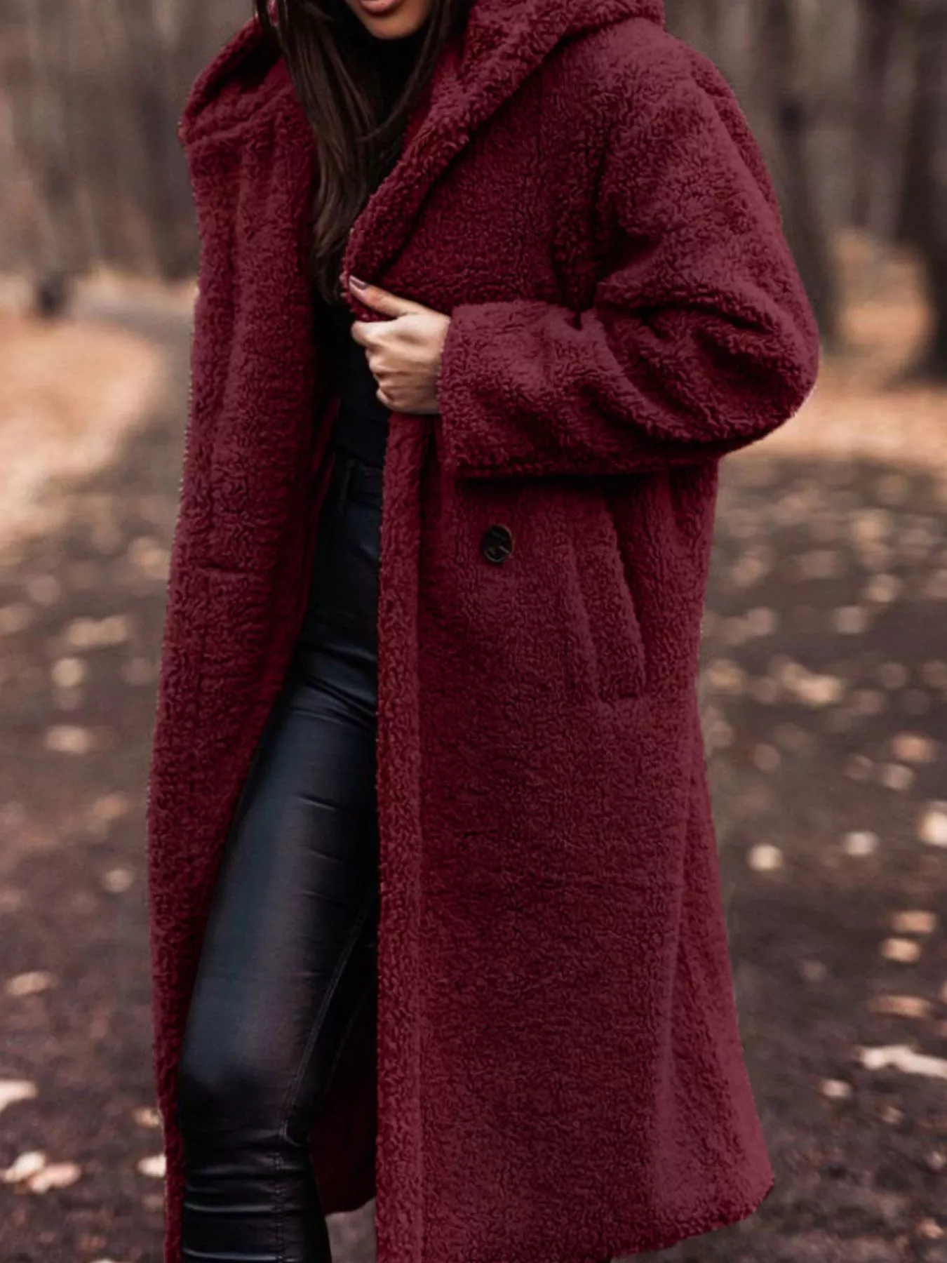 Teddy Bear Hooded Longline Outerwear - Image 25