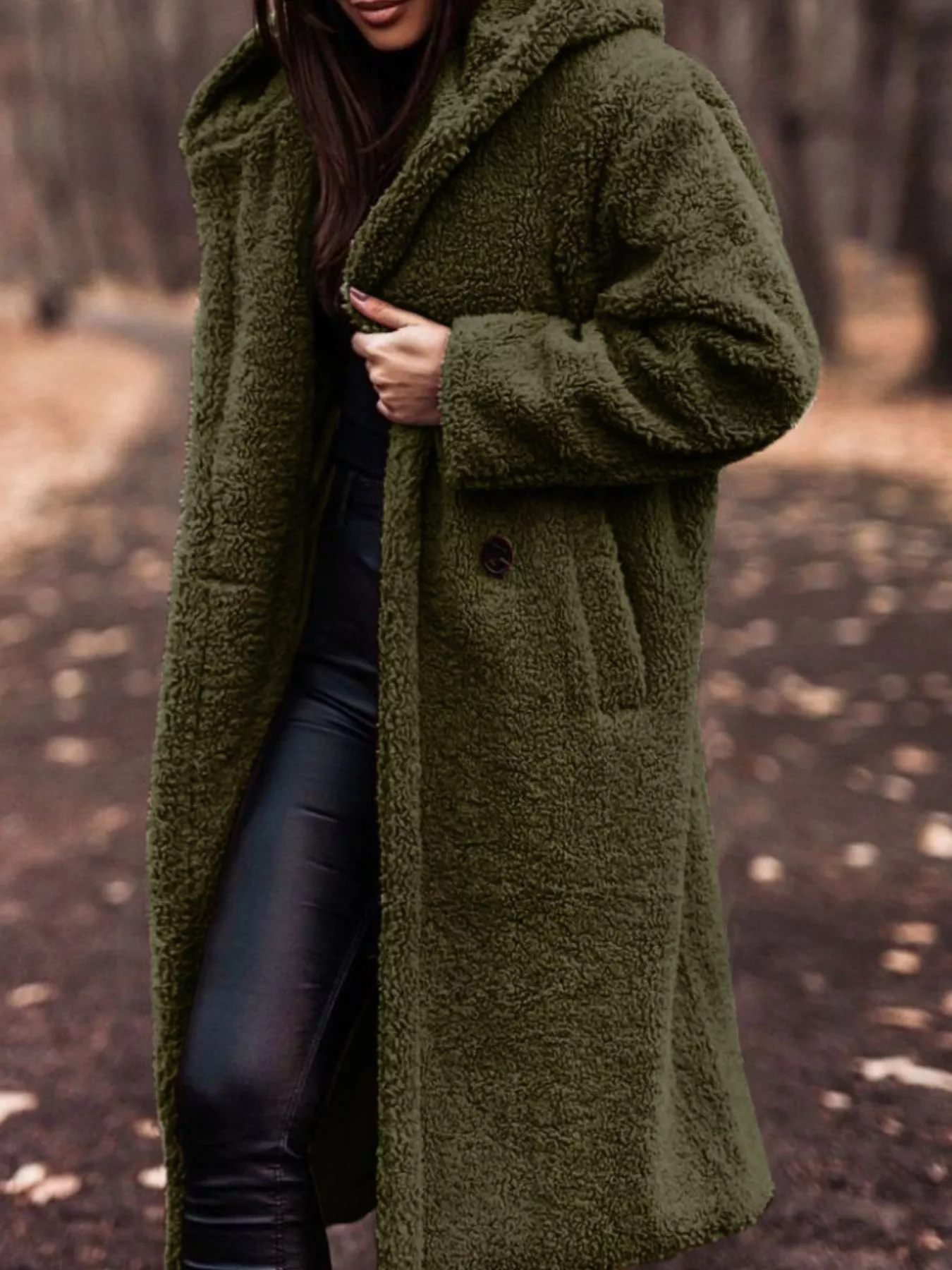 Teddy Bear Hooded Longline Outerwear - Image 31