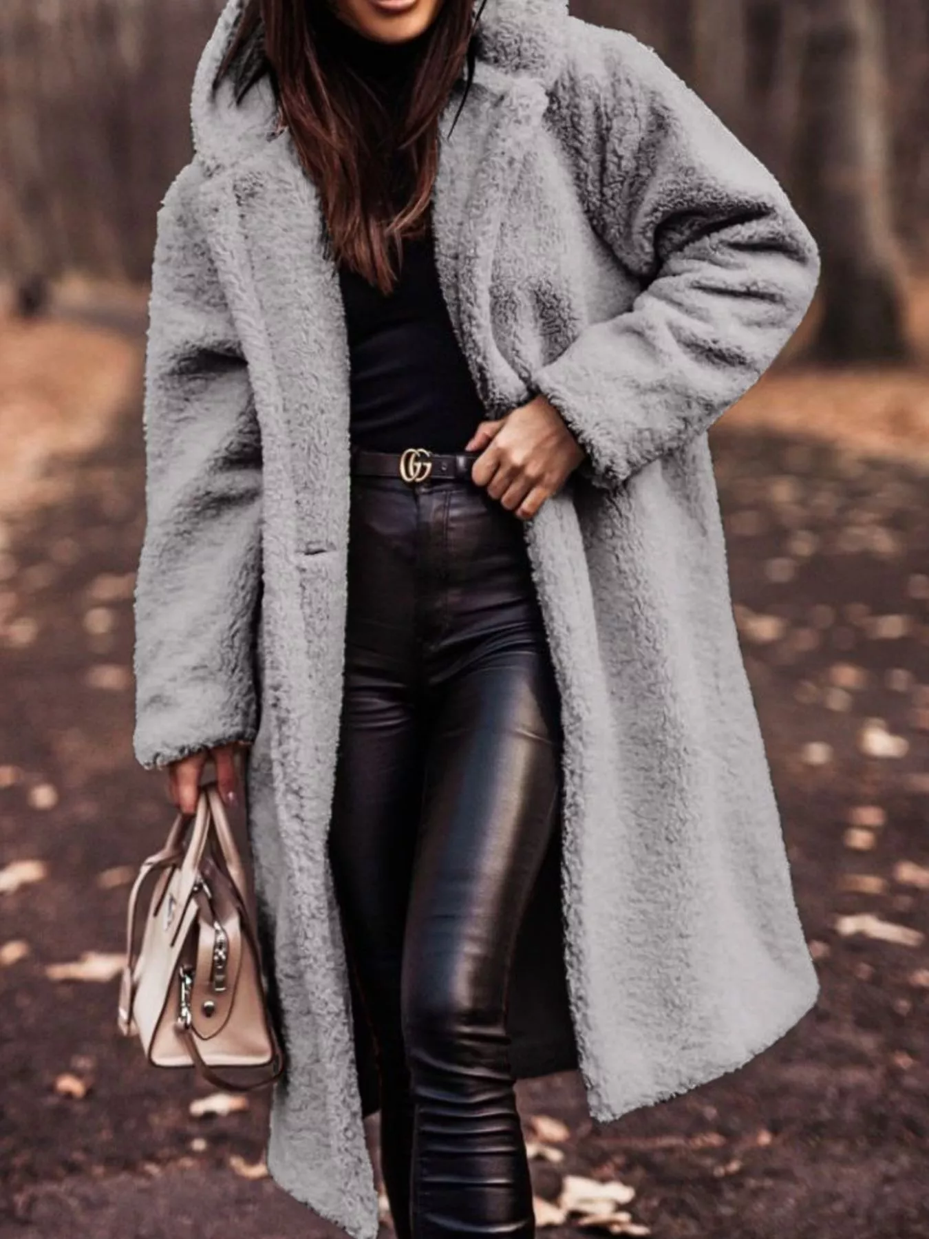Teddy Bear Hooded Longline Outerwear - Image 4
