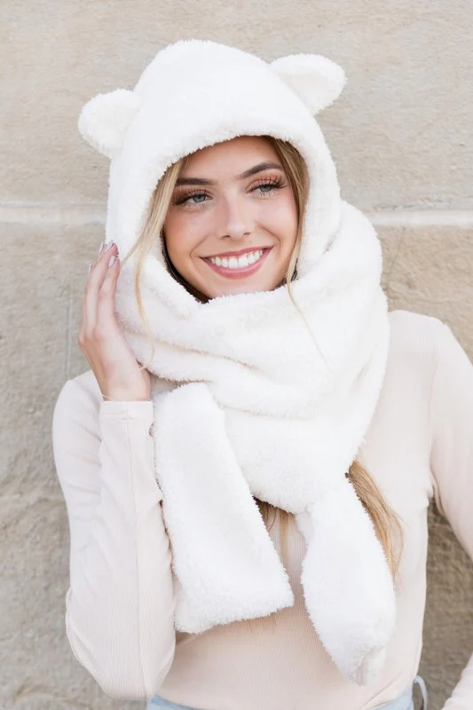 Teddy Bear Hooded Scarf - Image 3