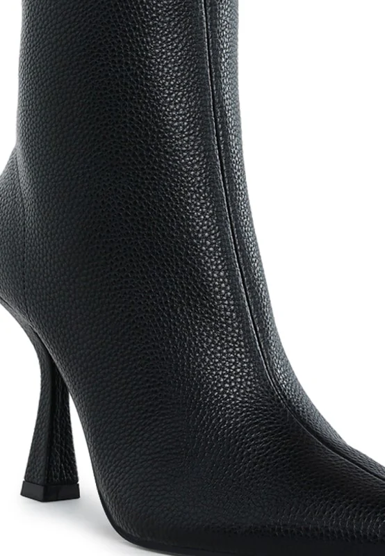 Tentia Metallic Pleather Spool Heel Boots - Image 2