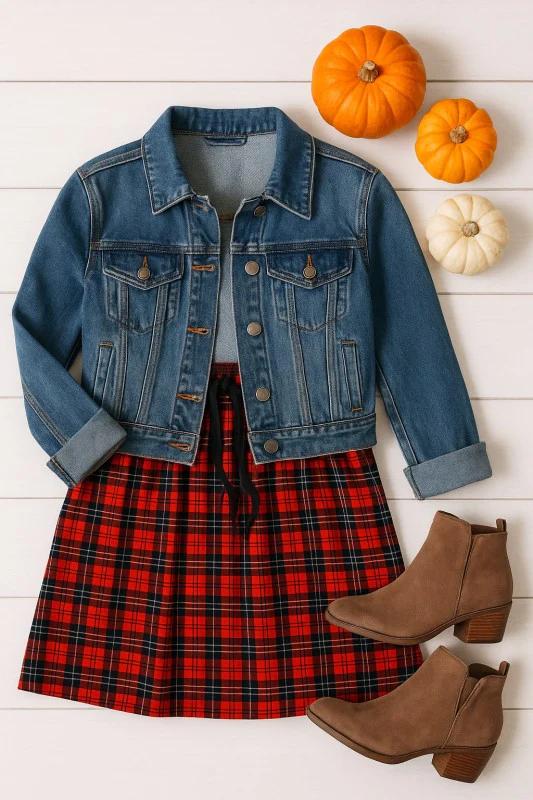 The Helena - Red Plaid Jogger Skirt - Image 7
