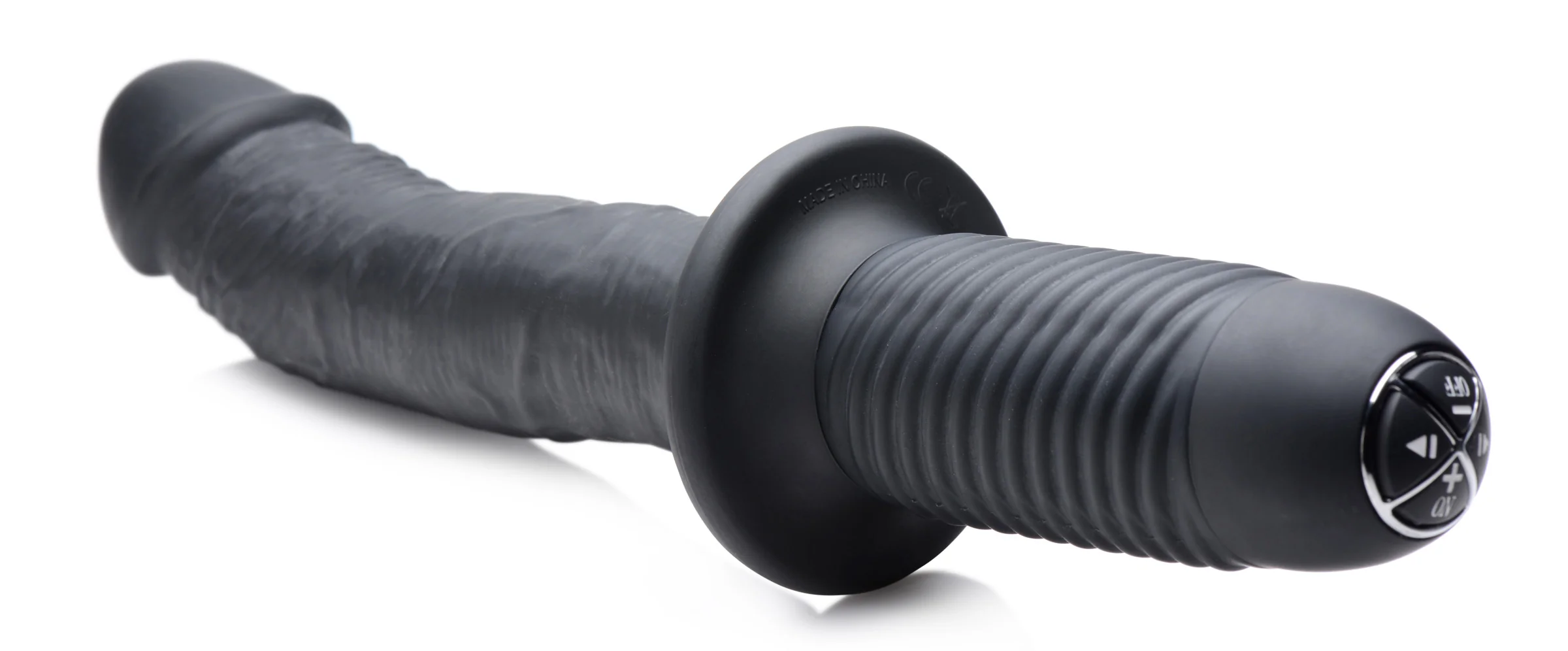 The Large Realistic 10x Silicone Vibrator With Handle - Image 3