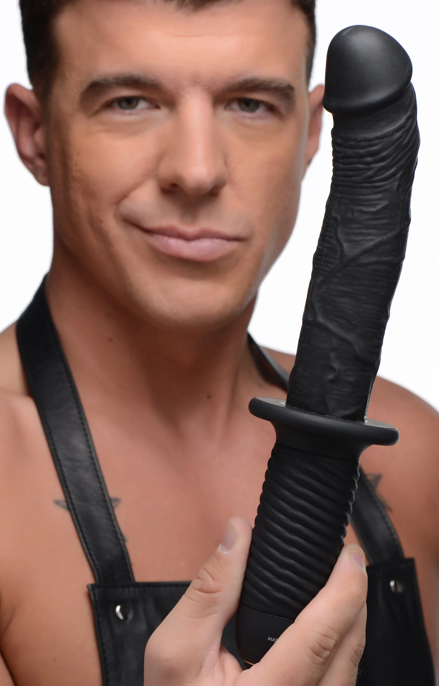 The Large Realistic 10x Silicone Vibrator With Handle - Image 6