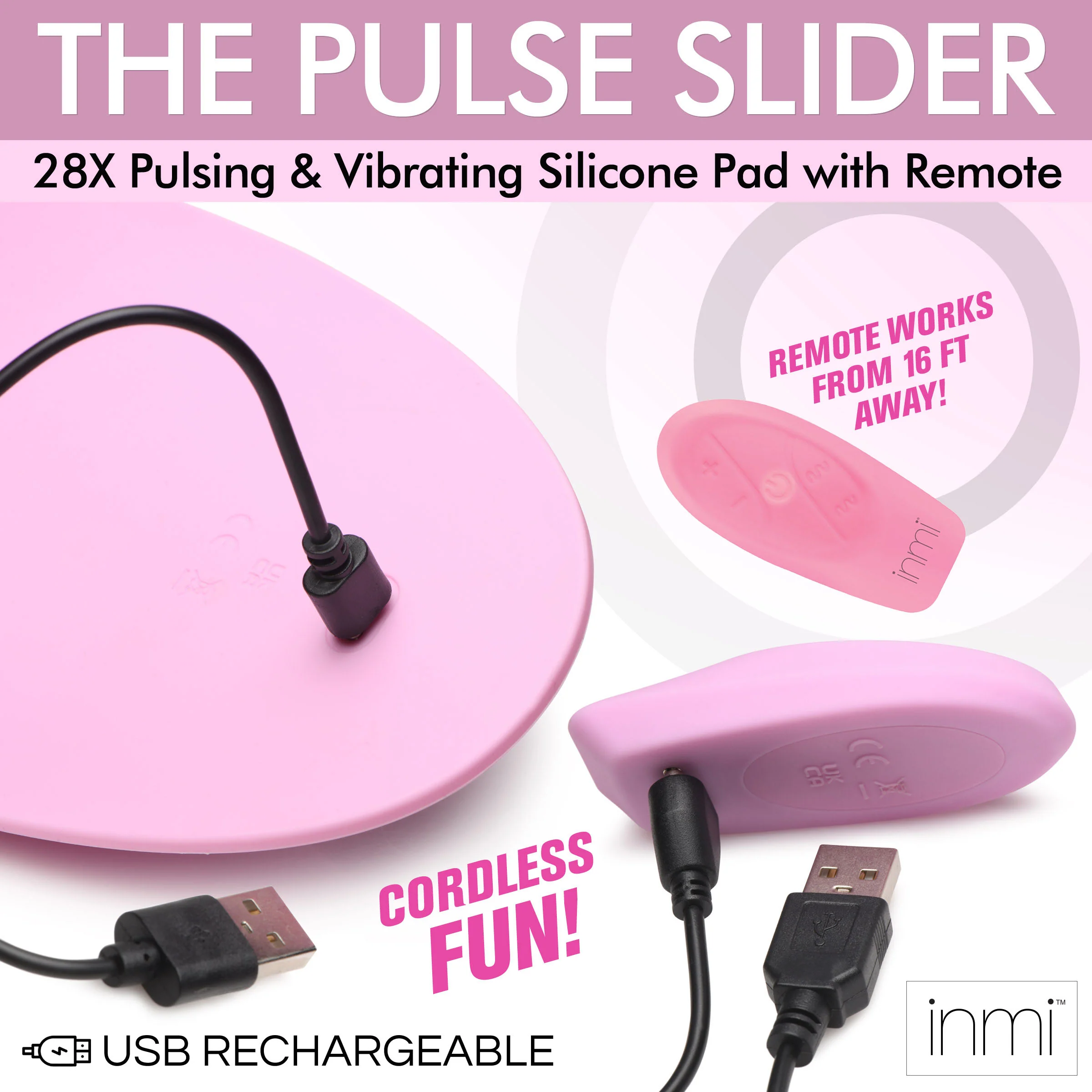 The Pulse Slider 28x Pulsing And Vibrating Silicone Pad With Remote - Image 4