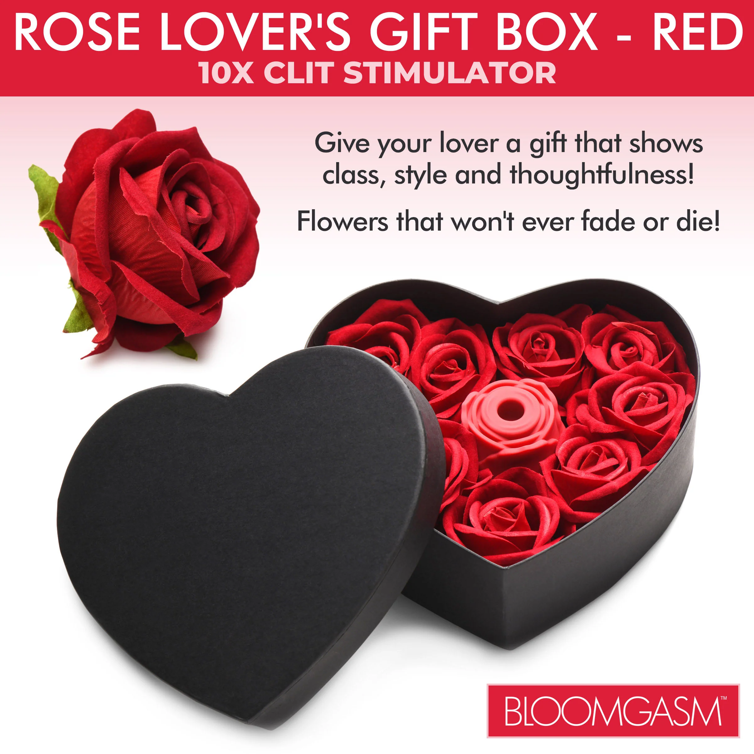 The Rose Lover's Gift Box 10x Clit Suction Rose - Red - Image 8