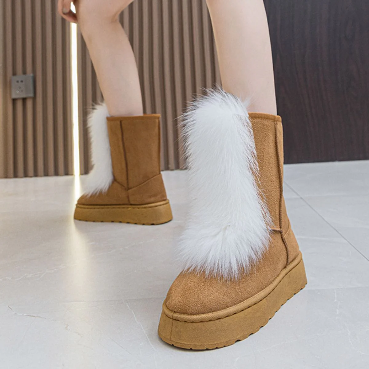 Thermal Suede Platform Boots - Image 3