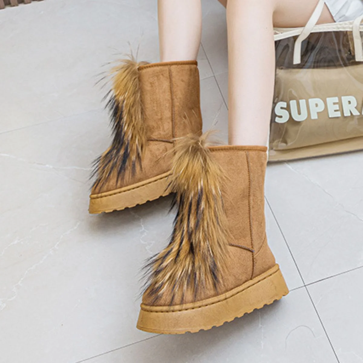 Thermal Suede Platform Boots - Image 7