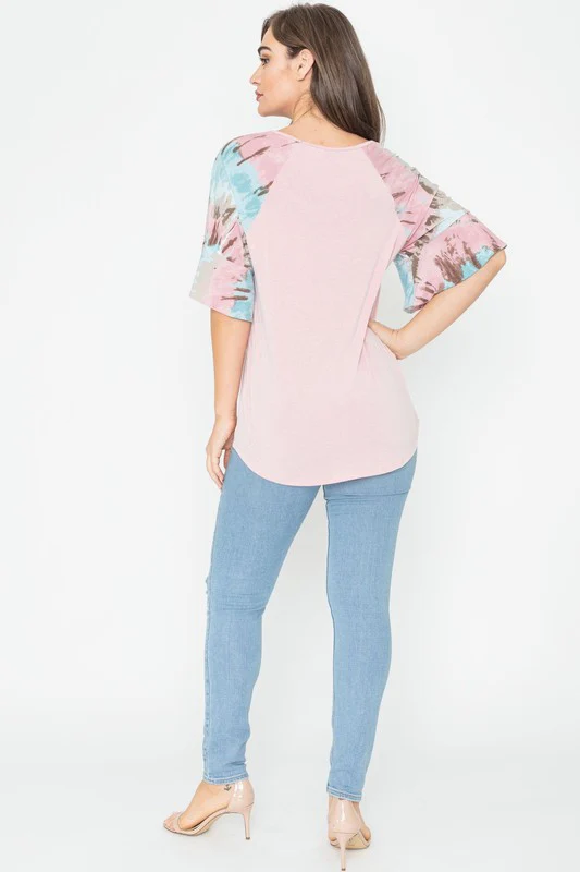 Tie Dye Ruffle Sleeve Tunic - Image 4