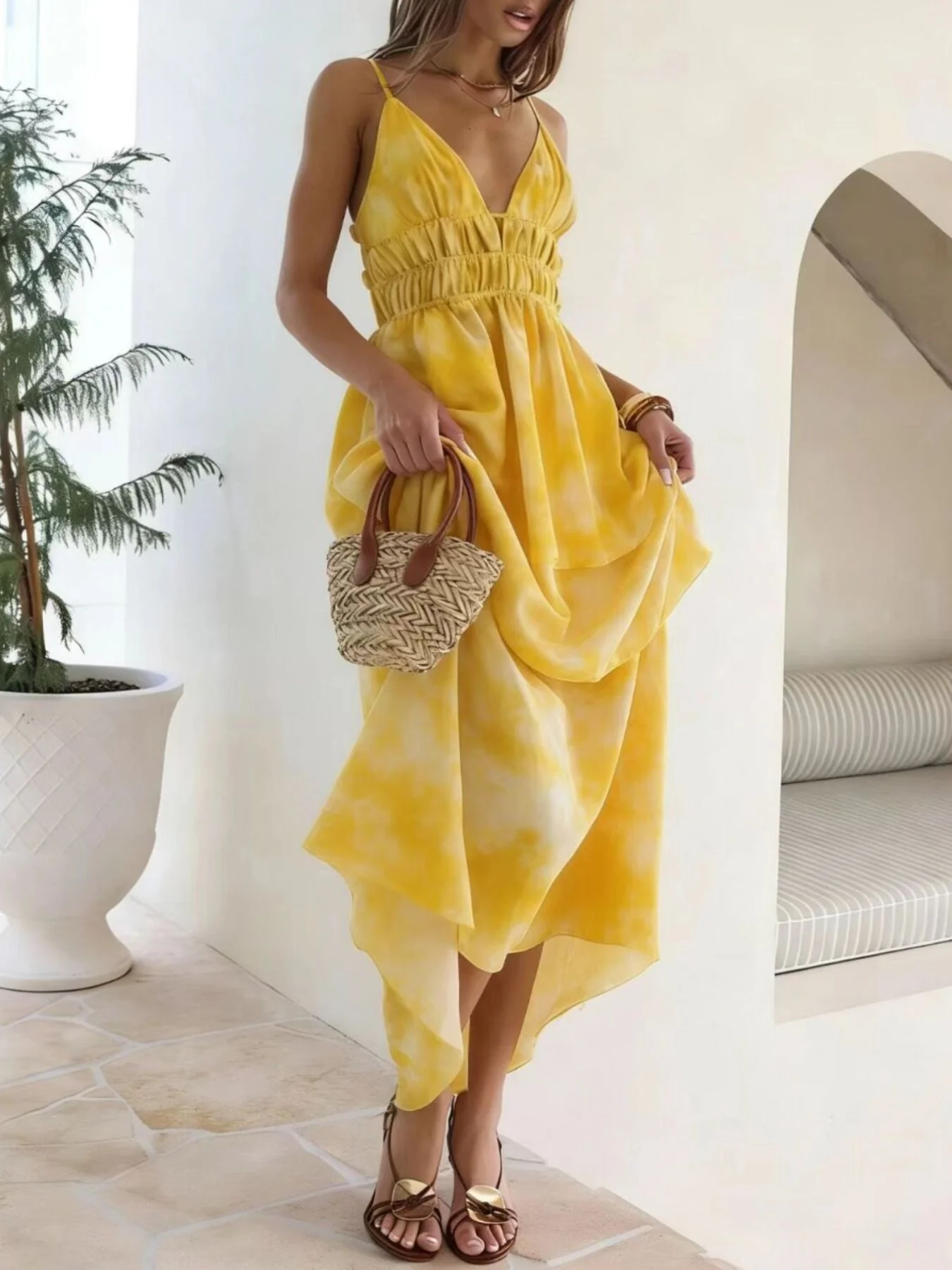 Tie-Dye Ruffled Layered Maxi Dress - Image 14