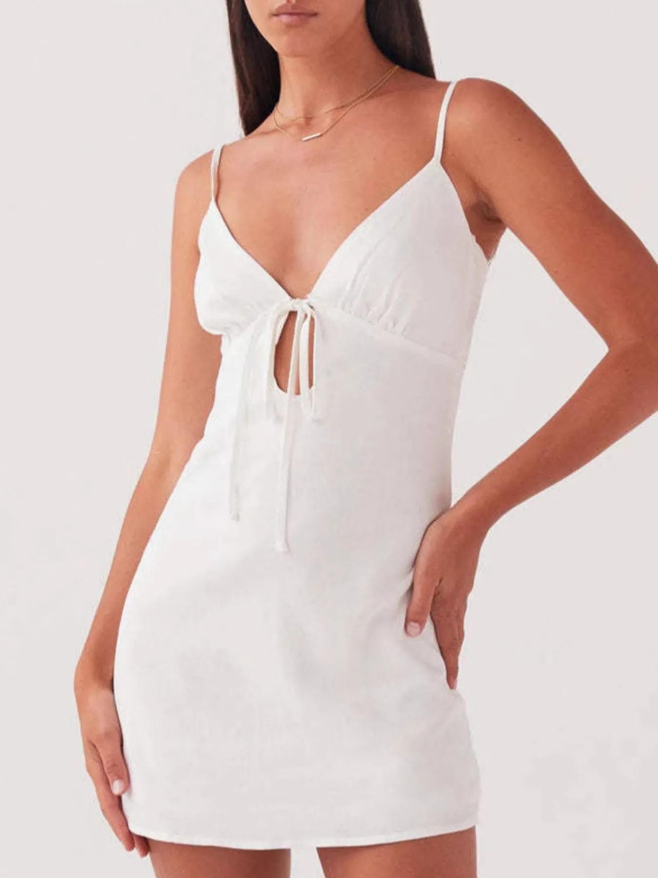 Tie-Front Mini Cami Dress - Image 4