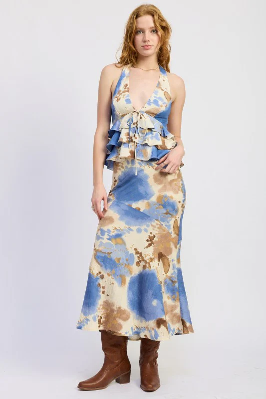 TIERED HALTER TOP WITH FRONT TIE - Image 3