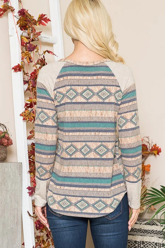 Tribal Print  Sweater Knit - Image 5