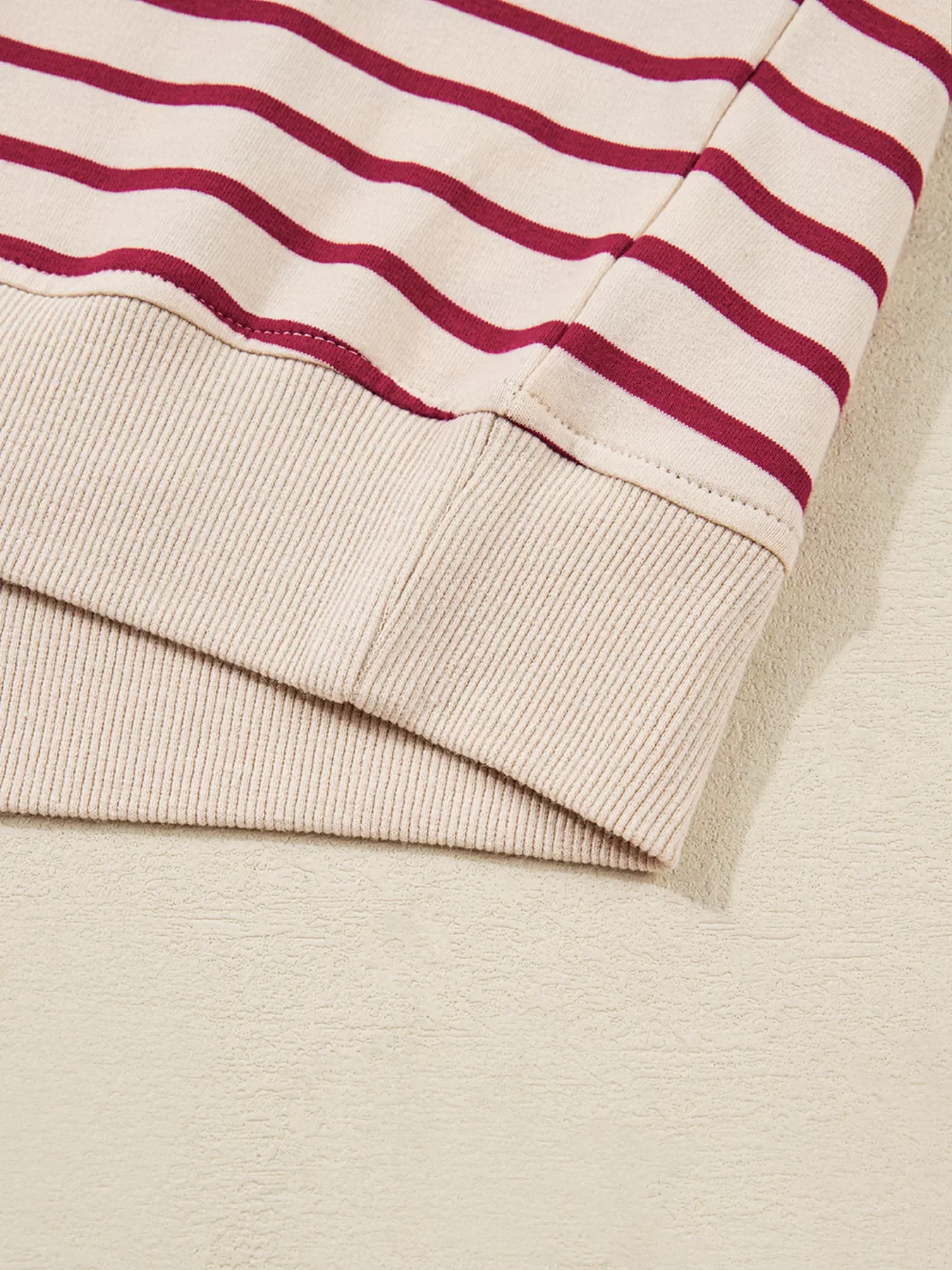 tripe Cropped Collared Drop Shoulder Pullover and Bubble Mini Skirt Set - Image 11