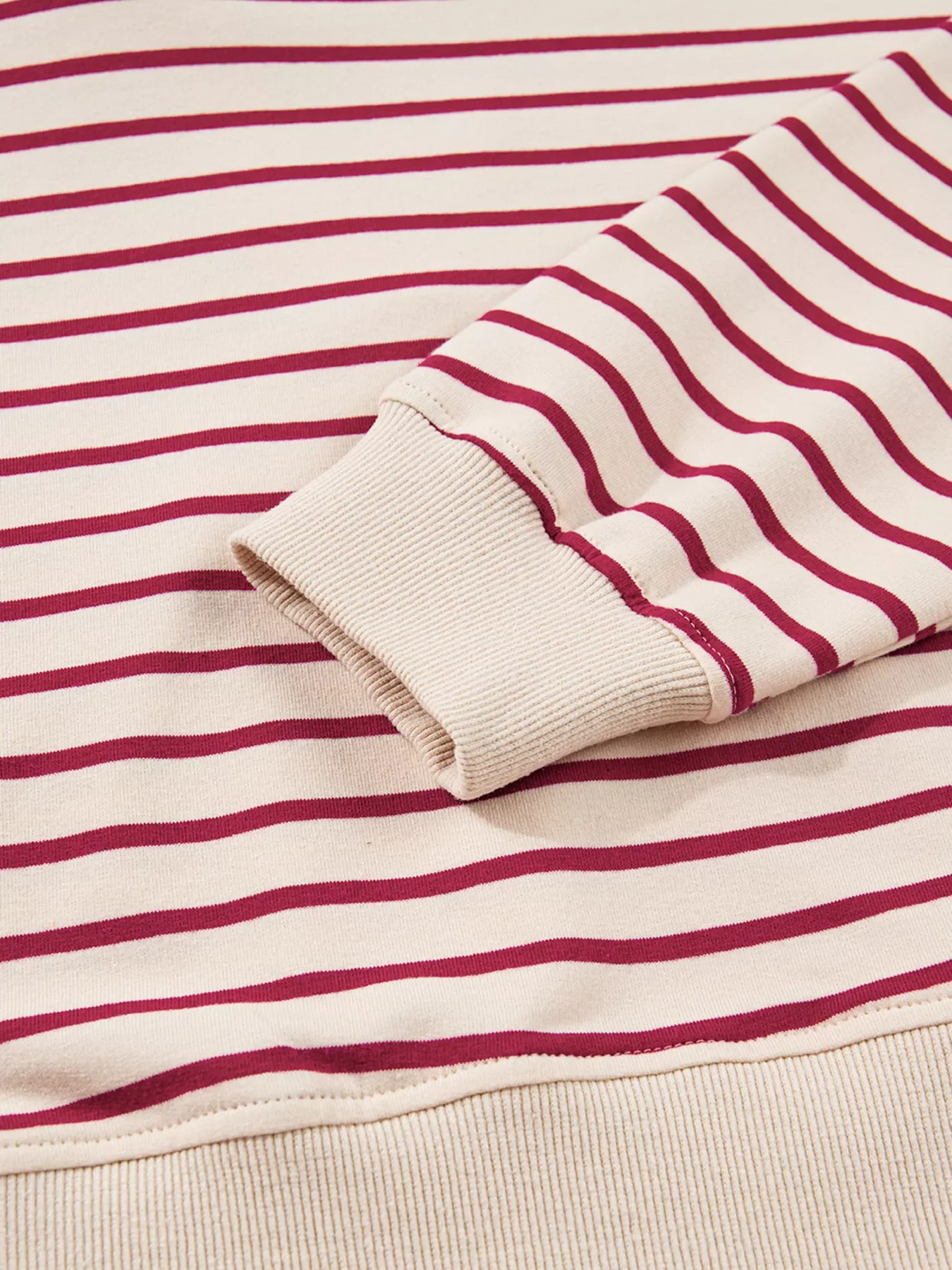 tripe Cropped Collared Drop Shoulder Pullover and Bubble Mini Skirt Set - Image 8