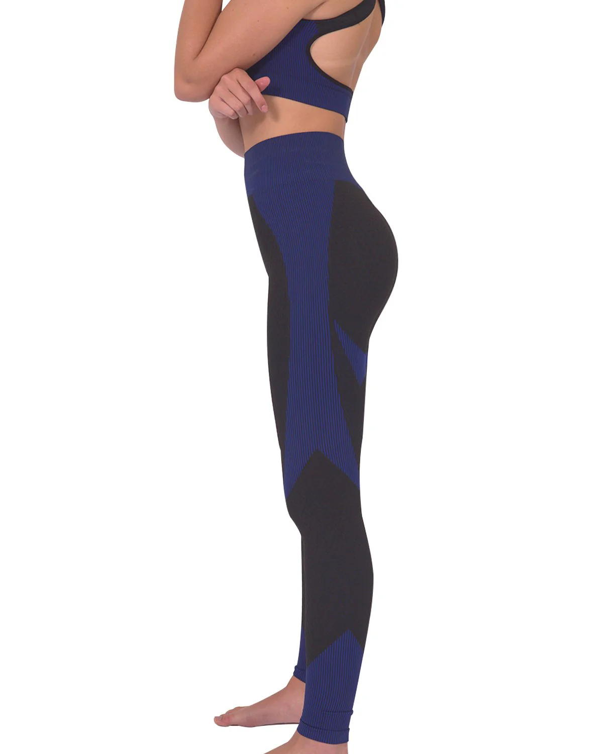 Trois Seamless Legging - Black with Navy - Image 4