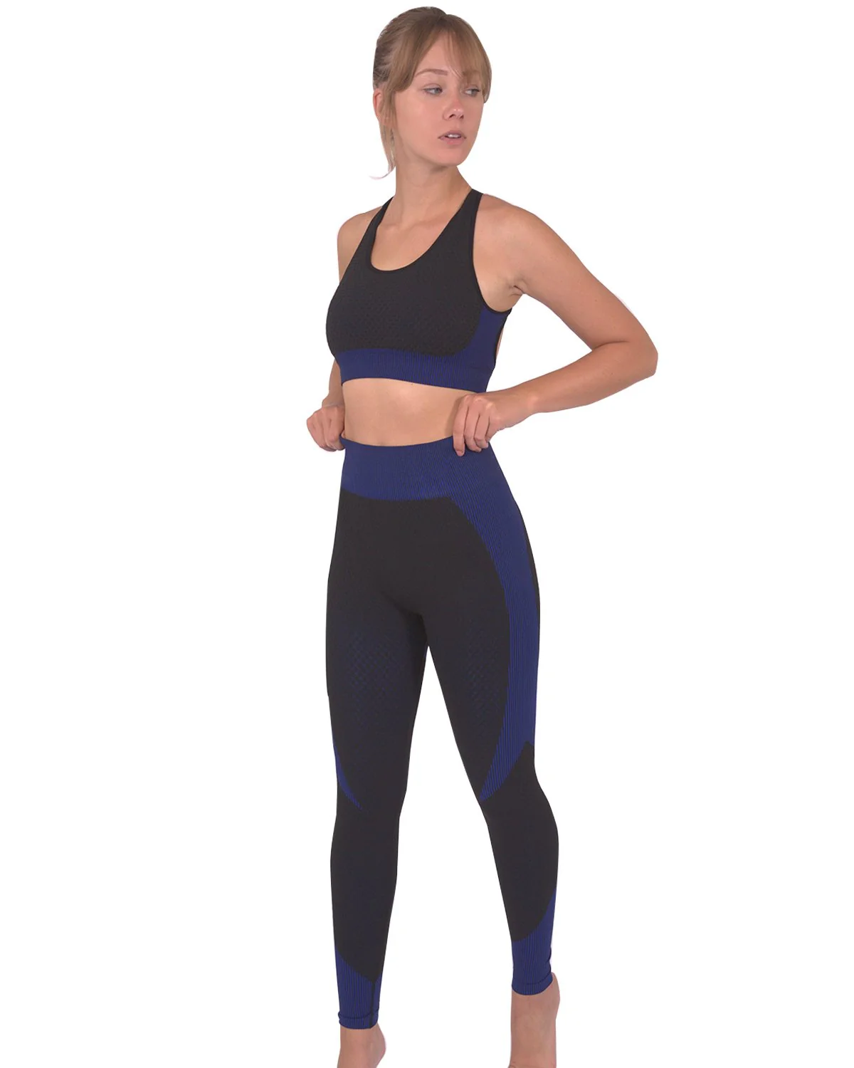Trois Seamless Legging - Black with Navy - Image 6