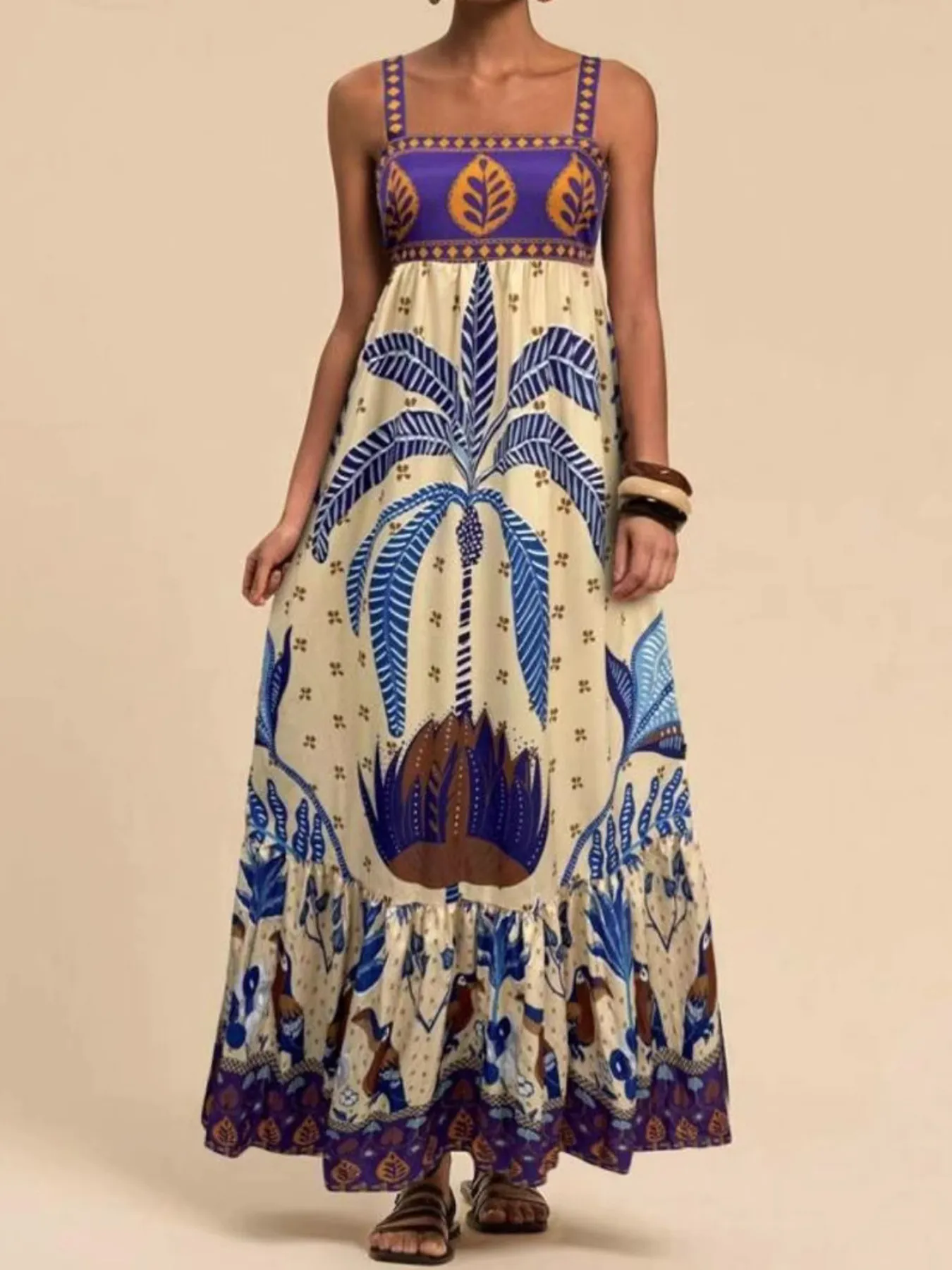 Tropical Print Maxi Cami Dress - Image 11