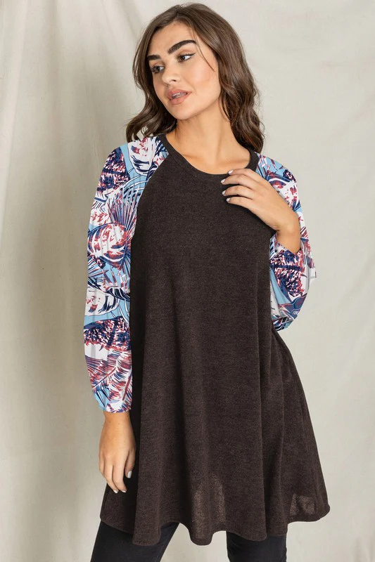 Tropical Sleeve A line Tunic Dress - Image 2
