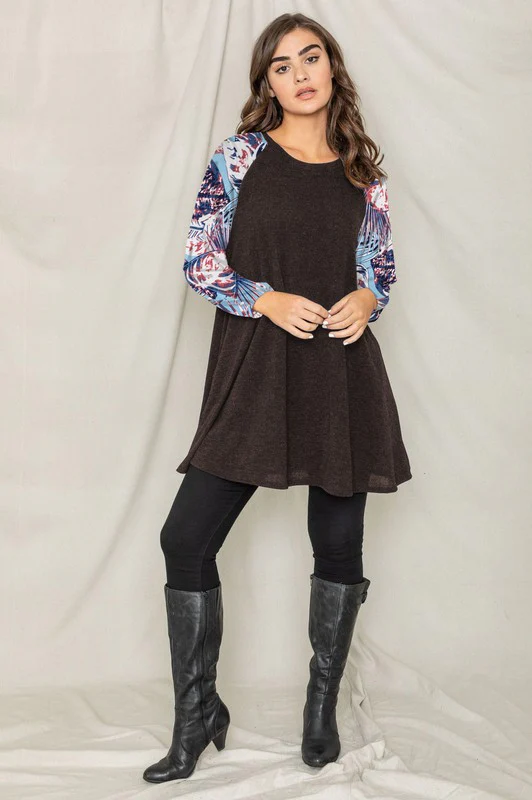 Tropical Sleeve A line Tunic Dress - Image 3
