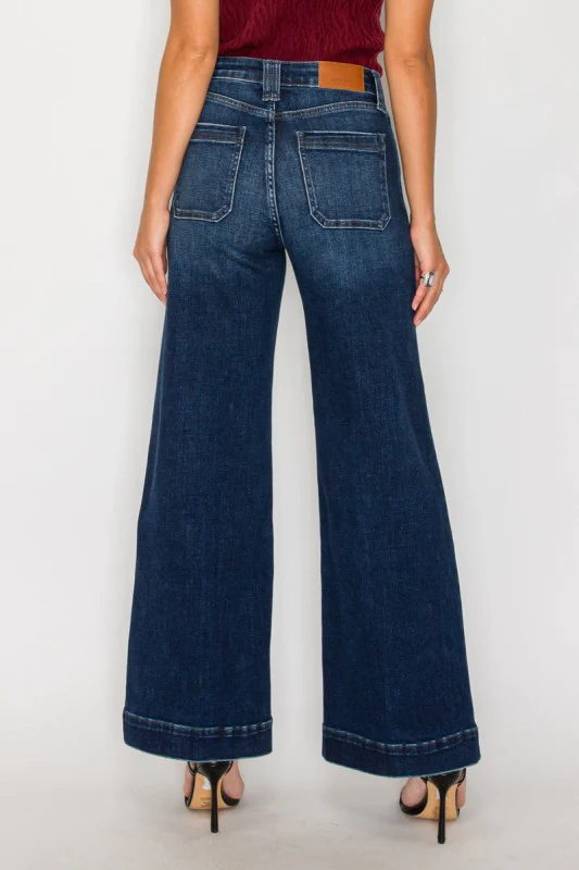 TUMMY CONTORL HIGH RISE A-WIDE LEG FIT JEANS - Image 6