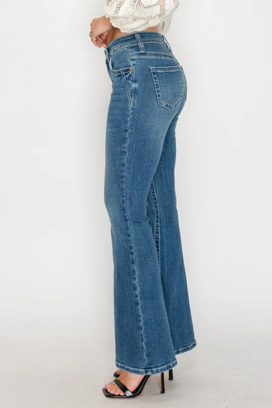 TUMMY CONTROL HIGH RISE SLIM FLARE JEANS - Image 5