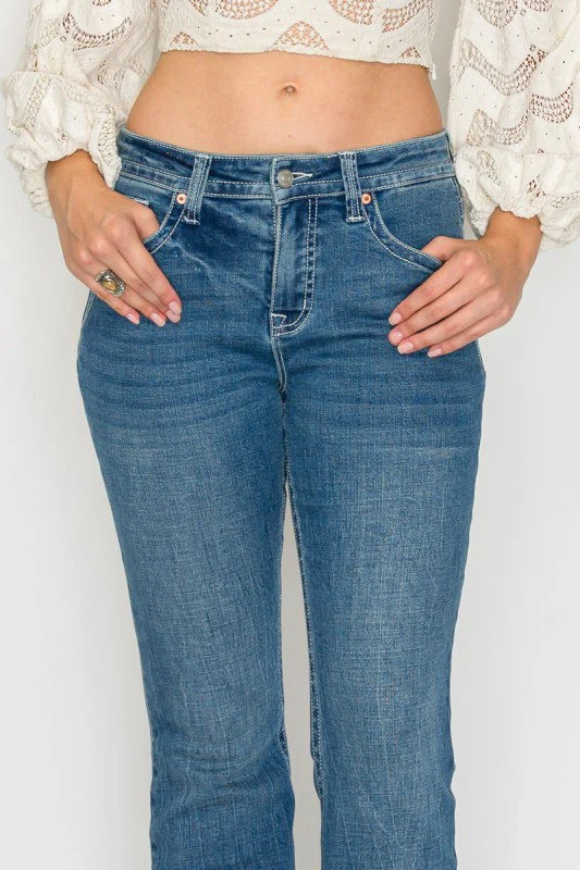 TUMMY CONTROL HIGH RISE SLIM FLARE JEANS - Image 7