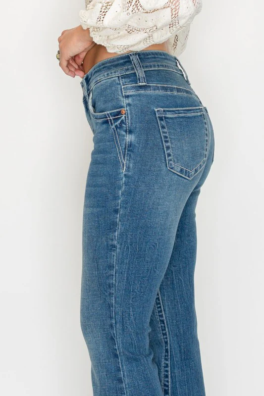 TUMMY CONTROL HIGH RISE SLIM FLARE JEANS - Image 8