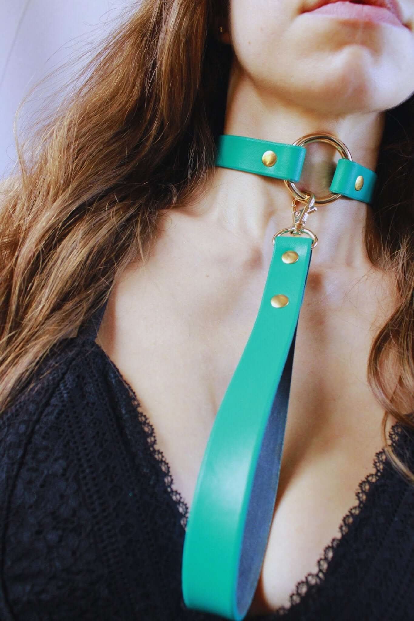 Leather Choker | Jewelry Set for Discreet BDSM Play - Image 4