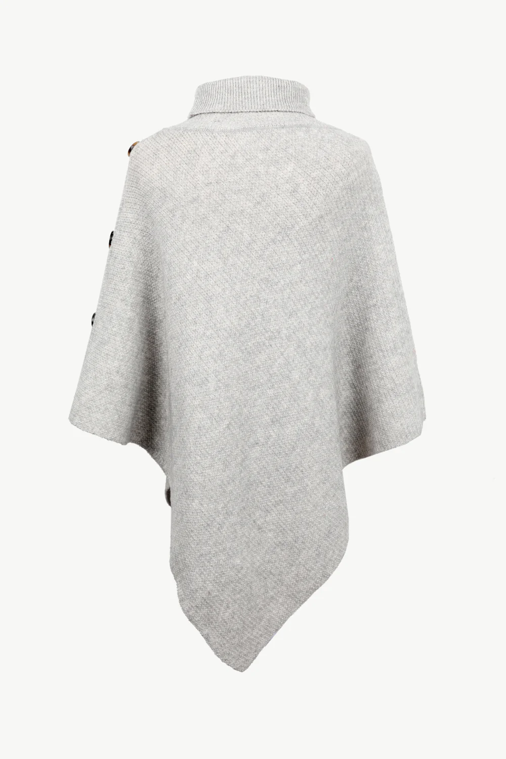 Turtleneck Buttoned Poncho - Image 12