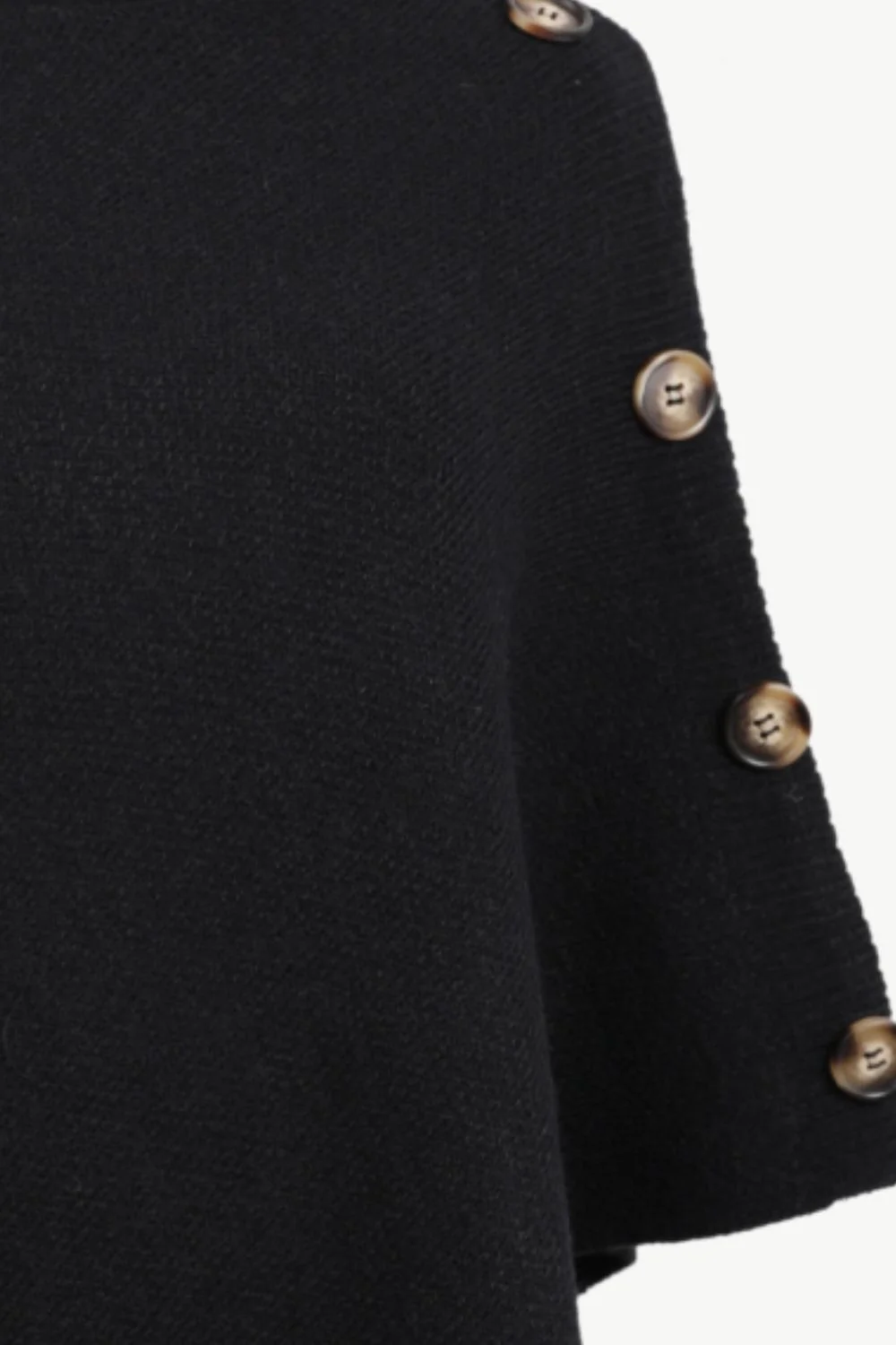 Turtleneck Buttoned Poncho - Image 16
