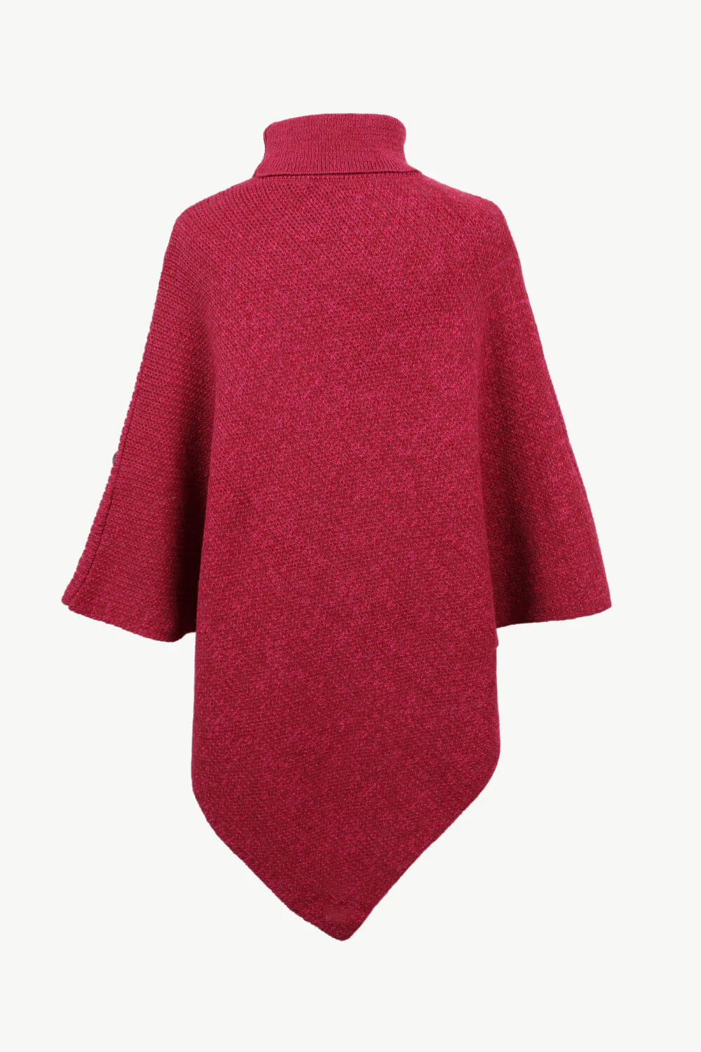 Turtleneck Buttoned Poncho - Image 18