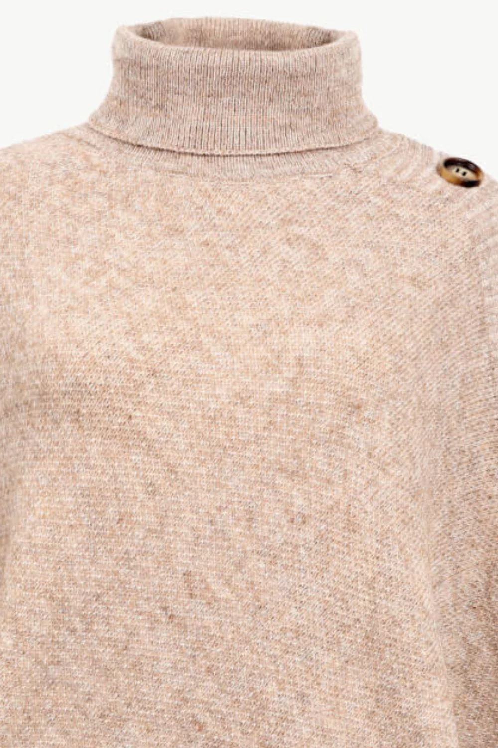 Turtleneck Buttoned Poncho - Image 22