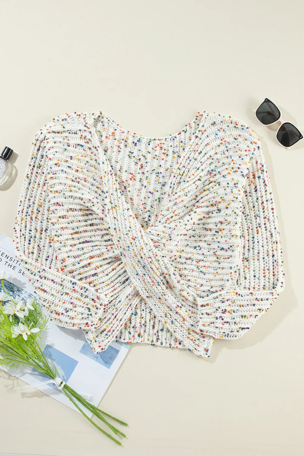 Twisted Confetti Boat Neck Sweater - Image 7