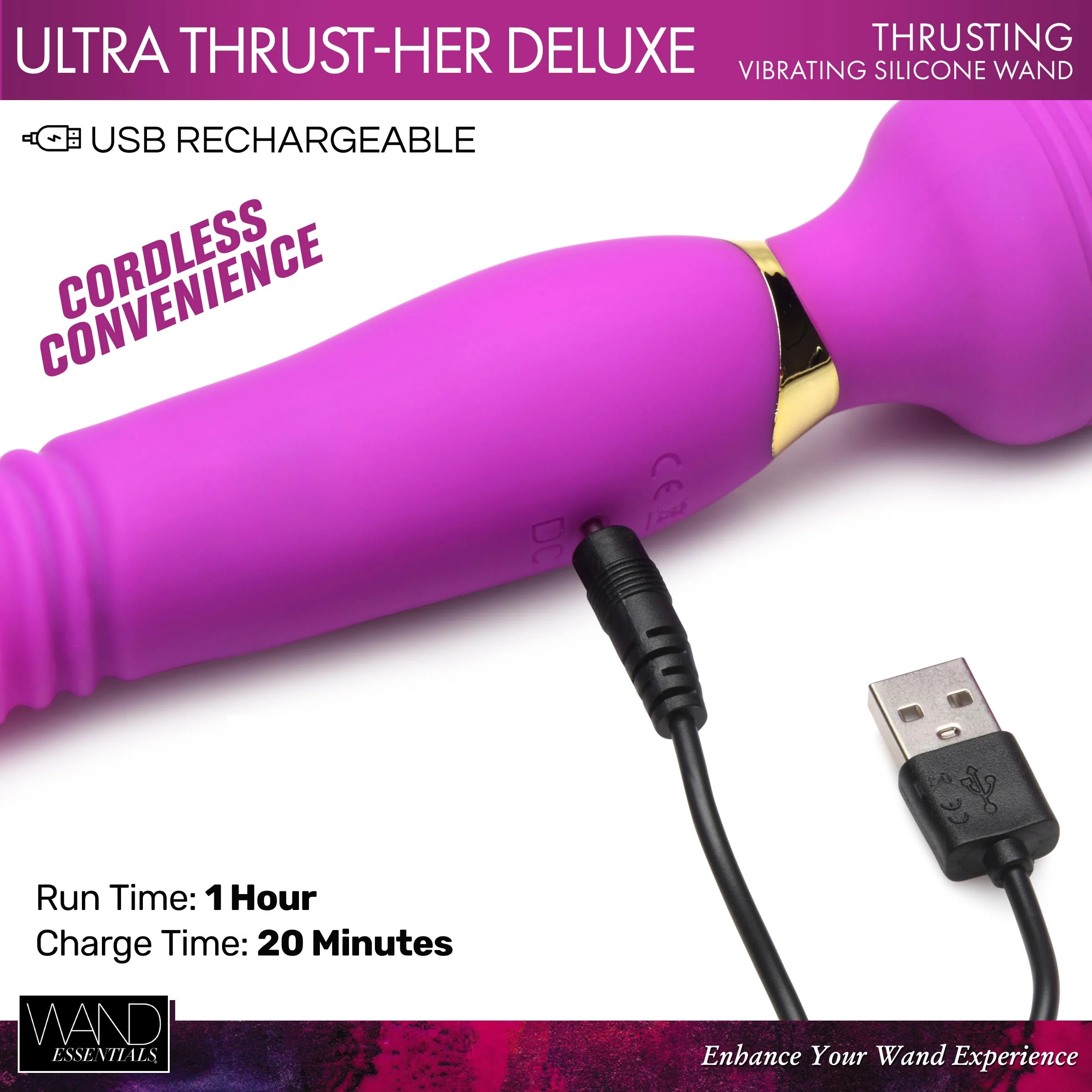 Ultra Thrust-her Deluxe Thrusting And Vibrating Silicone Wand - Image 7