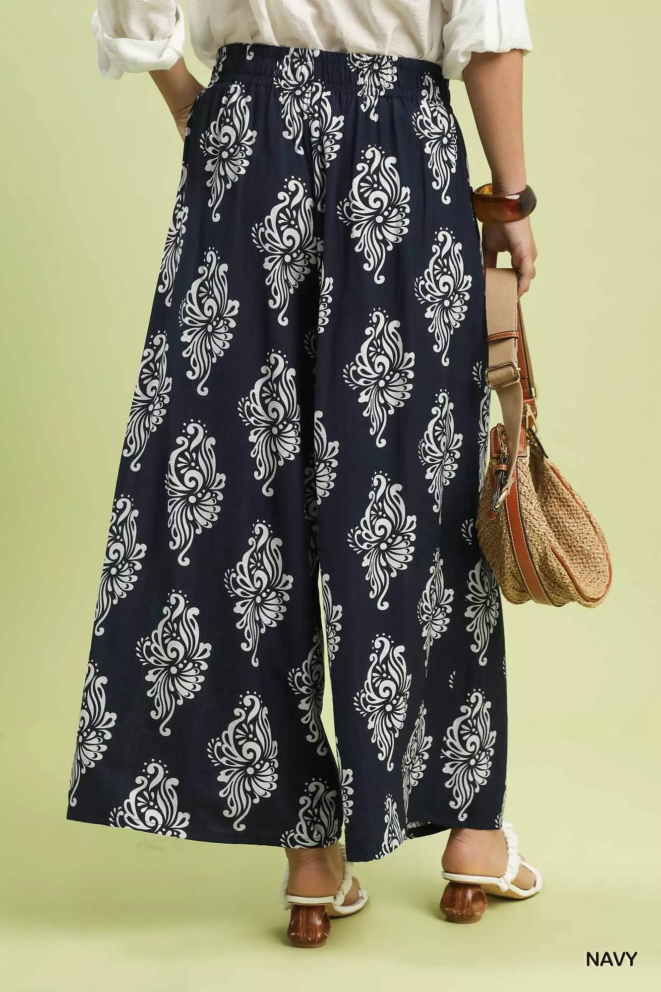 Umgee Abstract Print Wide Leg Pants - Image 3