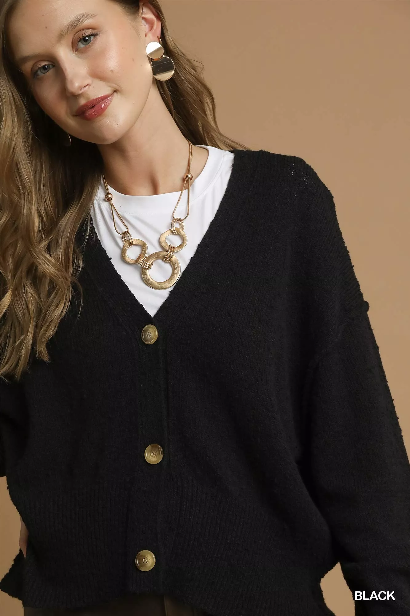 Umgee Button-Front V-Neck Knit Cardigan - Image 5