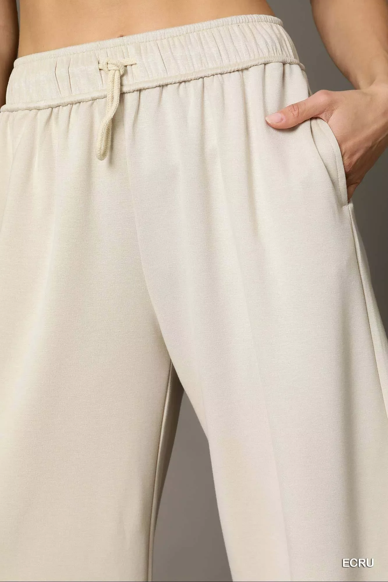 Umgee Elastic Drawstring Waistband Wide Leg Pants - Image 4