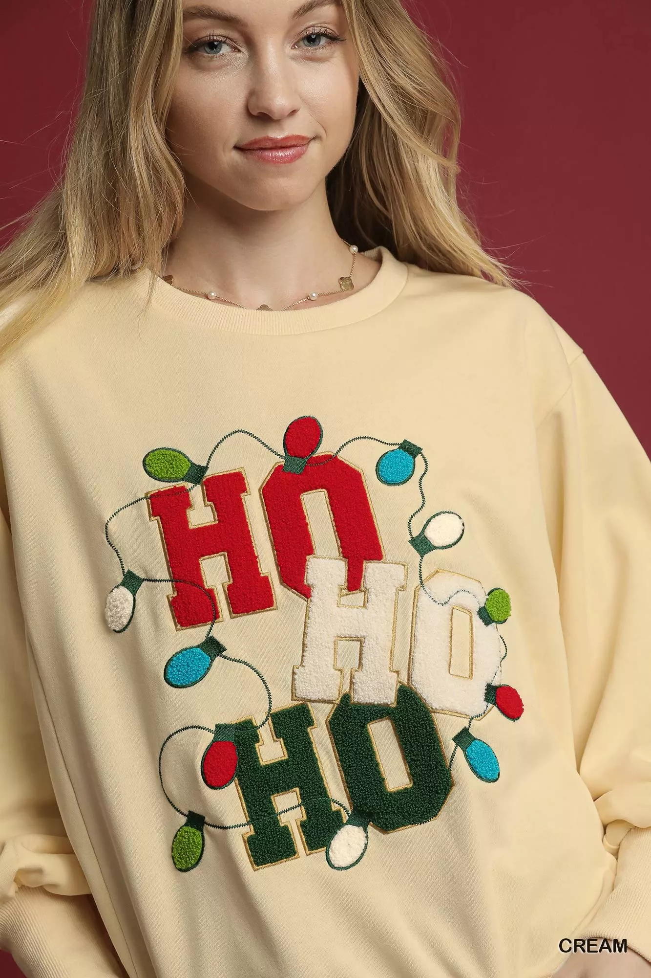 Umgee HO Applique French Terry Sweatshirt - Image 5