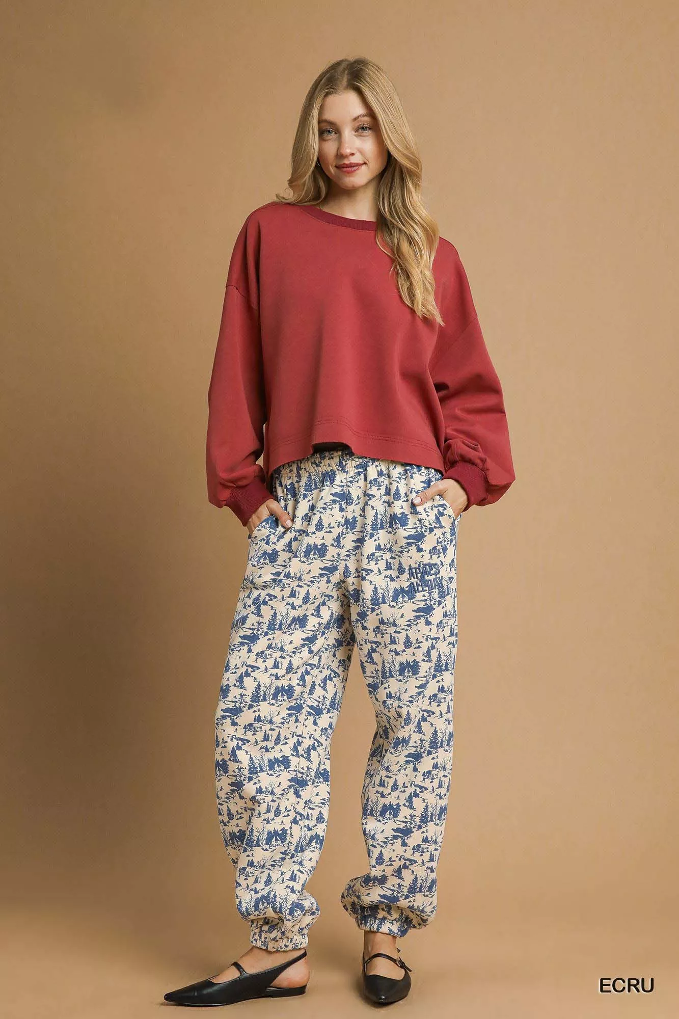 Umgee Scenic Print Casual Sweatpants - Image 4