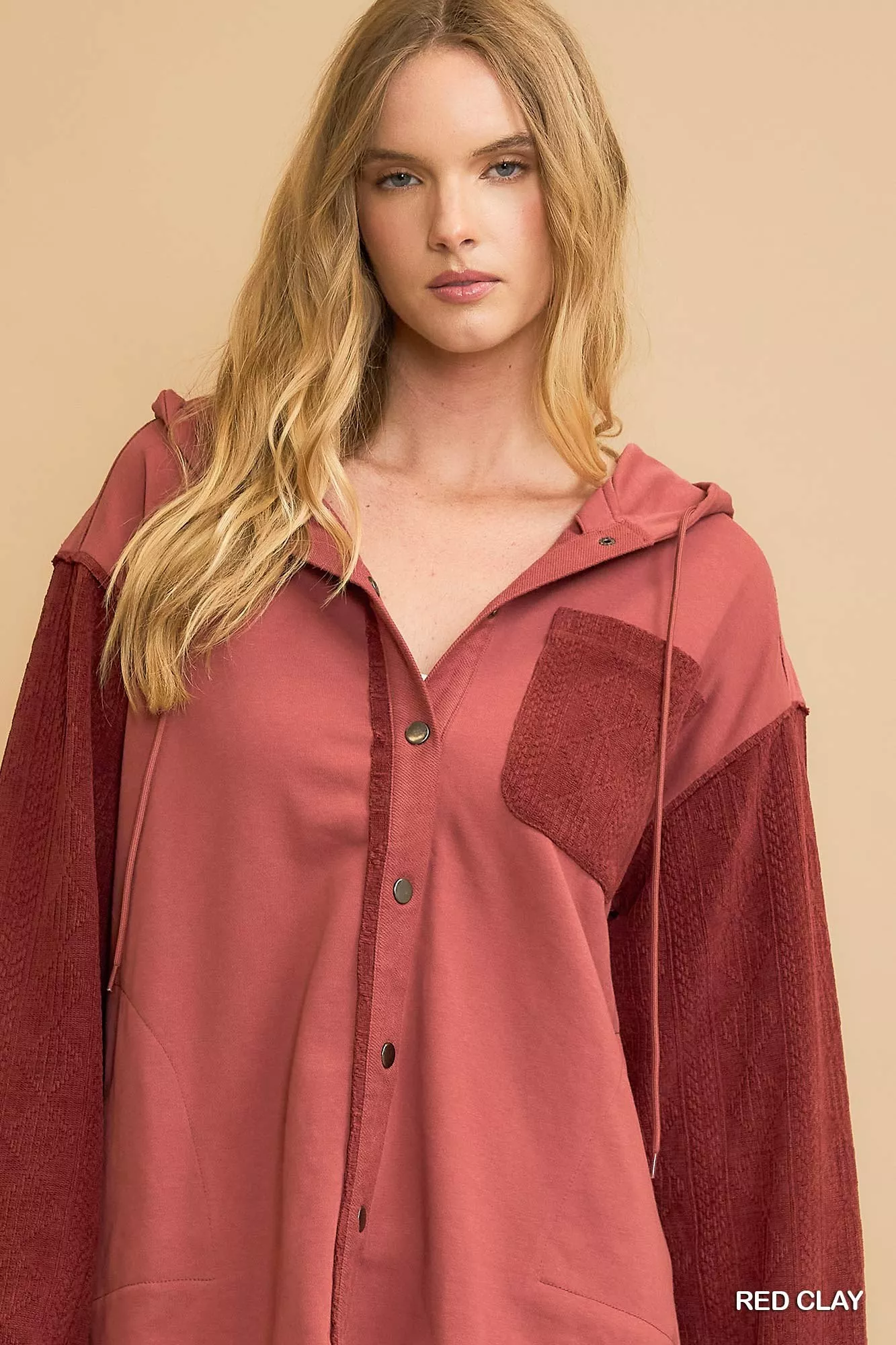 Umgee Washed French Terry Shacket - Image 6